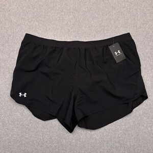 NEW Under Armour UA Fly By 2.0 Shorts Womens 3XL Black Stretch Running 3.5"